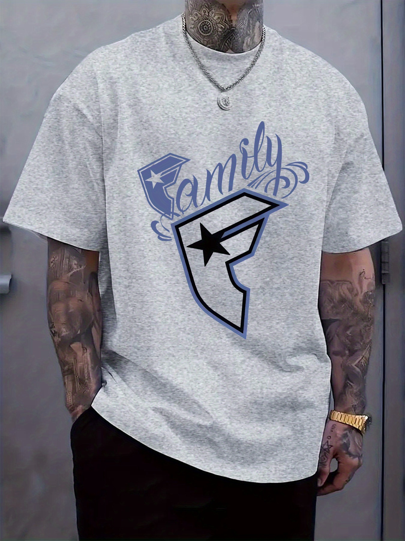 T Shirt Dry Fit - Men's Casual T-Shirt Family Graphic Print