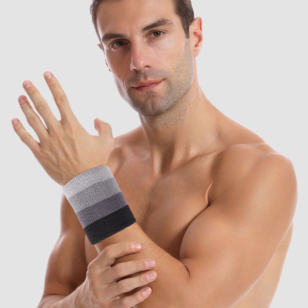 Wristband Pair Sweat - 2pcs/pair Colorful Tennis Wristband Elastic Polyester