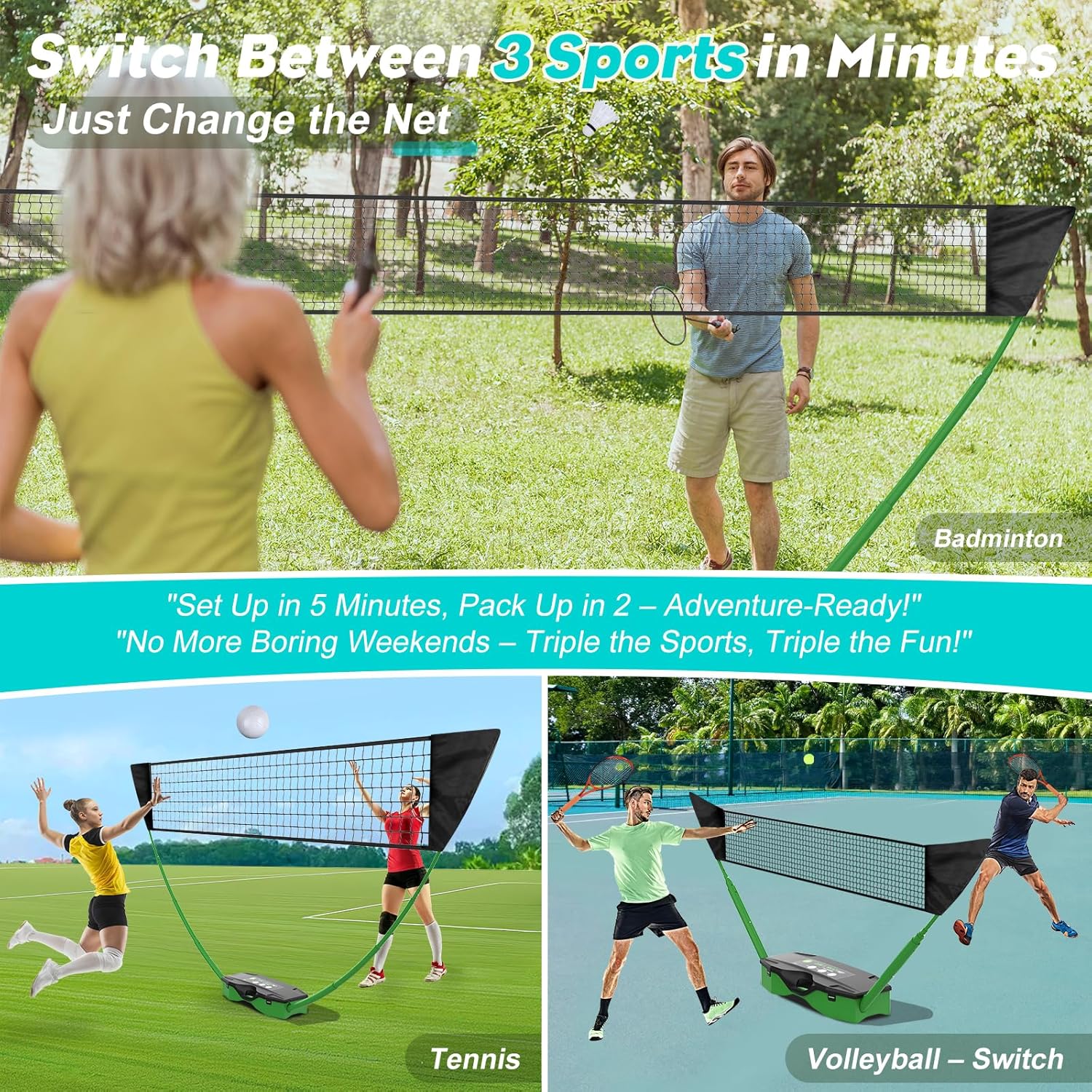 3-in-1 Outdoor Sports Set: Bad – Badminton Area recenzja i cena